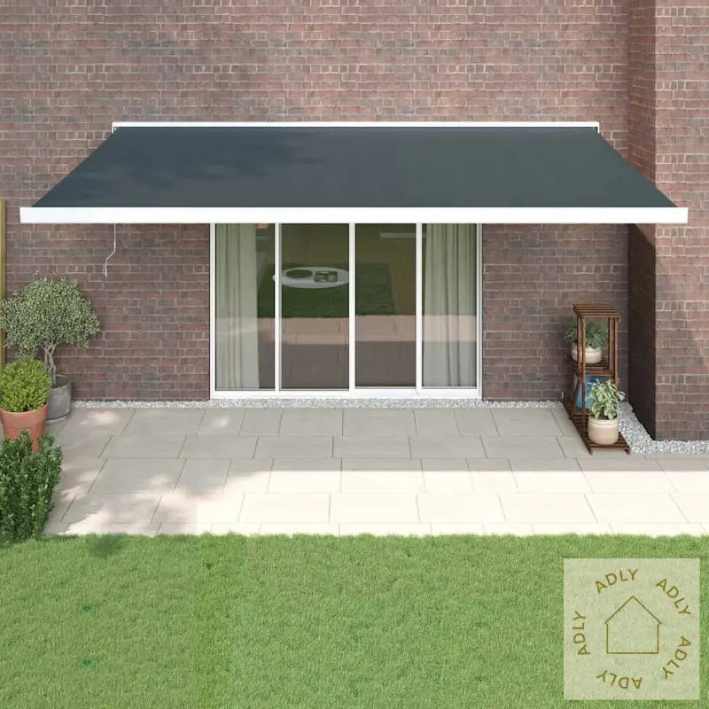 Uttrekkbar Markise Antrasitt 5X3 M Stoff Og Aluminium