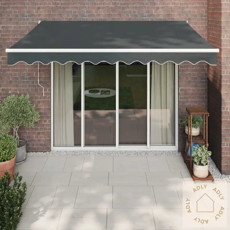 Uttrekkbar Markise Antrasitt 3X2,5 M Stoff Og Aluminium