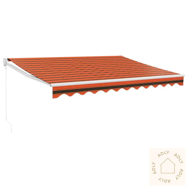 Uttrekkbar Markise Oransje Og Brun 3X2,5 M Stoff Og Aluminium