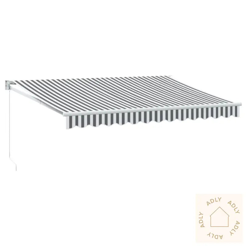 Uttrekkbar Markise Antrasitt Og Hvit 3,5X2,5 M Stoff Aluminium