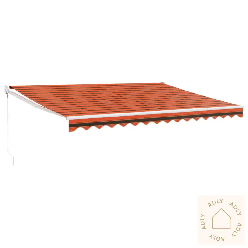 Uttrekkbar Markise Oransje Og Brun 4X3 M Stoff Og Aluminium