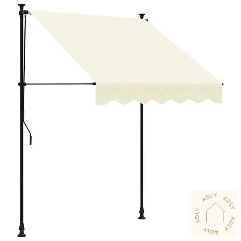 Uttrekkbar Markise Kremhvit 150X150 Cm Stoff Og Stål