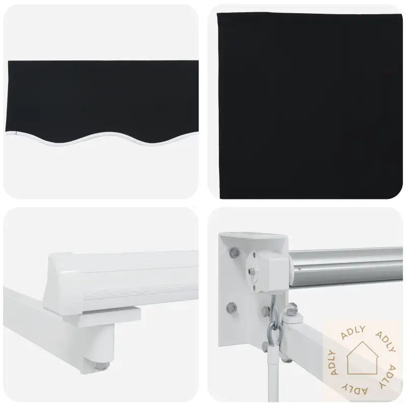 Manuell Uttrekkbar Markise Svart 350X250 Cm
