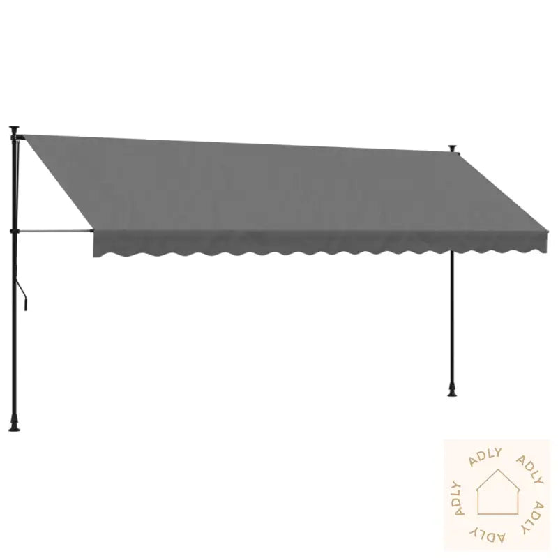 Uttrekkbar Markise Antrasitt 400X150 Cm Stoff Og Stål