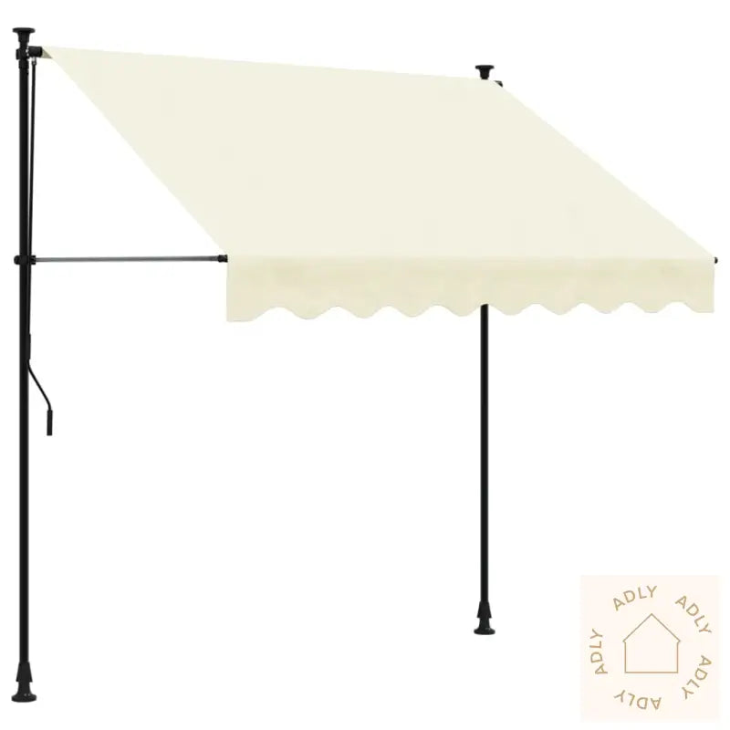 Uttrekkbar Markise Kremhvit 200X150 Cm Stoff Og Stål