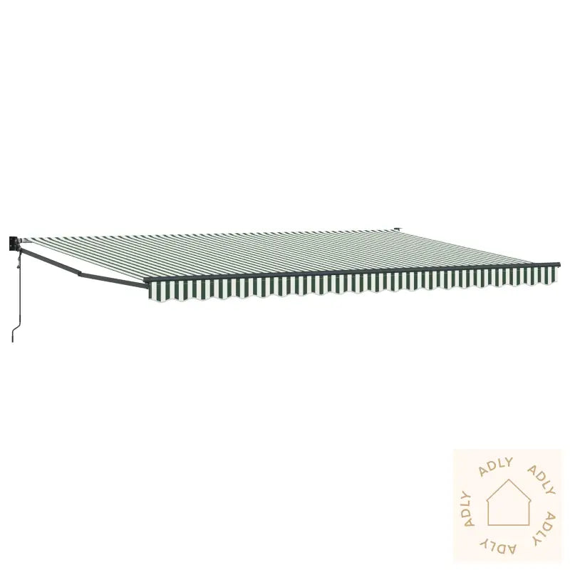 Automatisk Uttrekkbar Markise Grønn Og Hvit 500X300 Cm