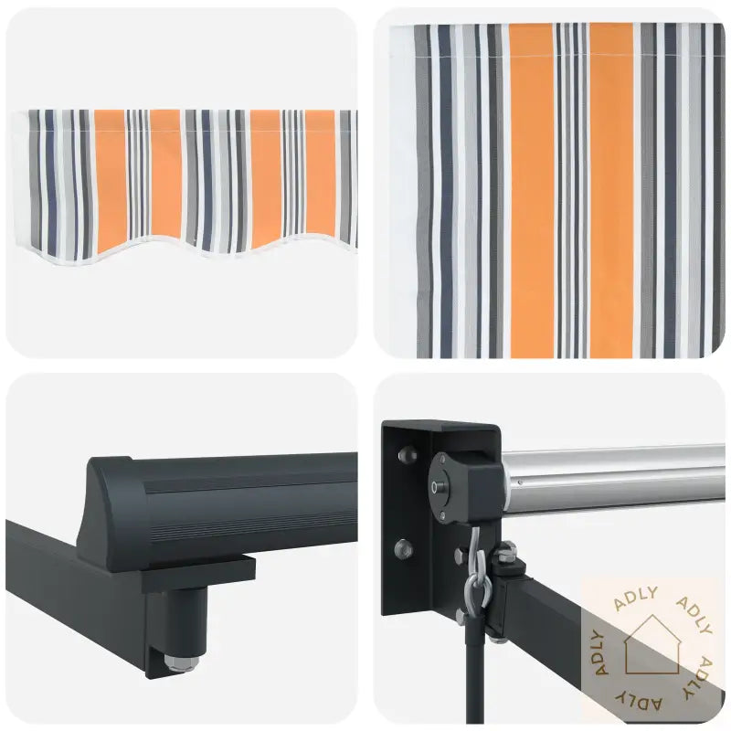 Manuell Uttrekkbar Markise Multicolor Stripe 450X300 Cm