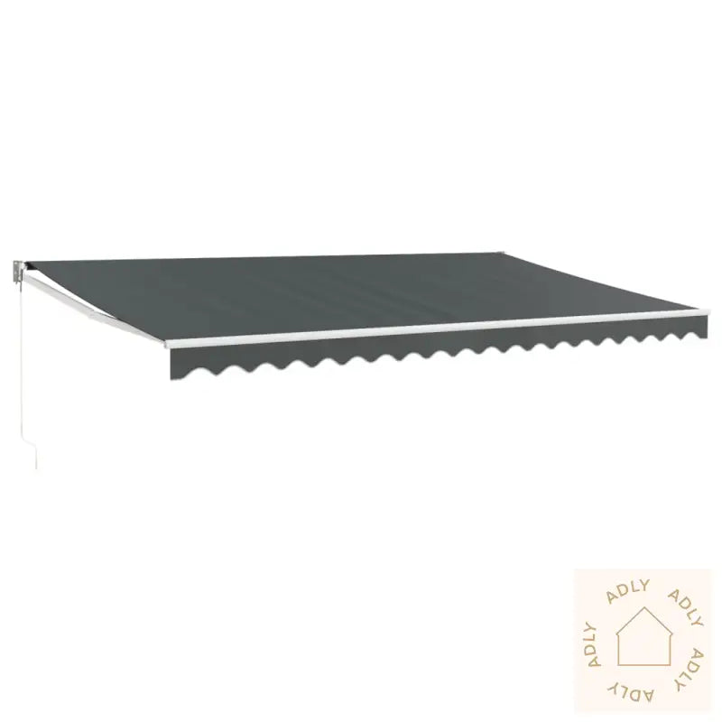 Uttrekkbar Markise Antrasitt 5X3 M Stoff Og Aluminium