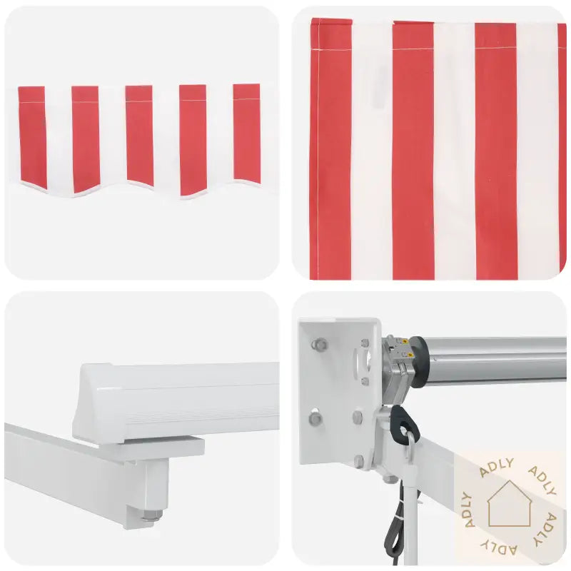Automatisk Uttrekkbar Markise Rød Og Hvit Stripe 500X300 Cm