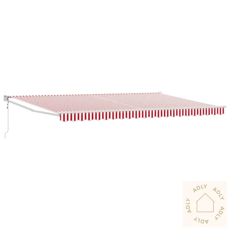 Automatisk Uttrekkbar Markise Rød Og Hvit Stripe 500X300 Cm