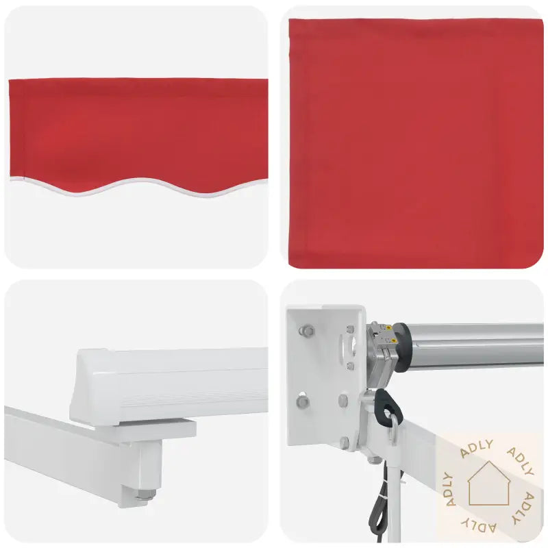 Automatisk Uttrekkbar Markise Rød 350X250 Cm
