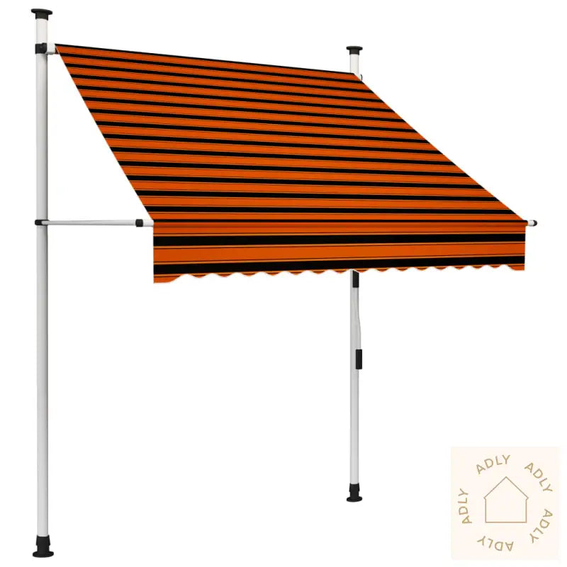 Manuell Uttrekkbar Markise 150 Cm Oransje Og Brun