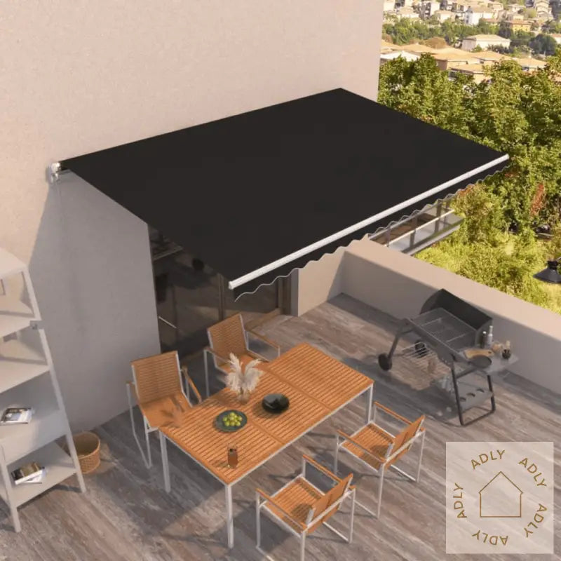 Manuell Uttrekkbar Markise 500X350 Cm Antrasitt