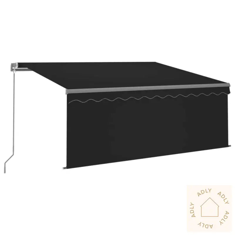 Manuell Uttrekkbar Markise Rullegardin&Led 3,5X2,5 M Antrasitt