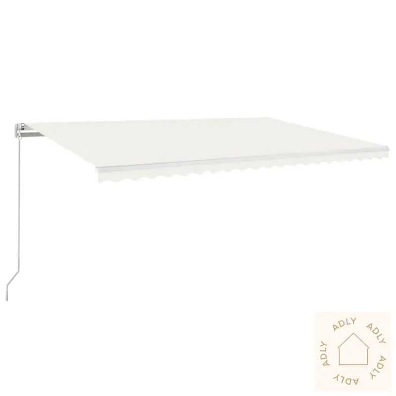 Manuell Uttrekkbar Markise 500X350 Cm Kremhvit
