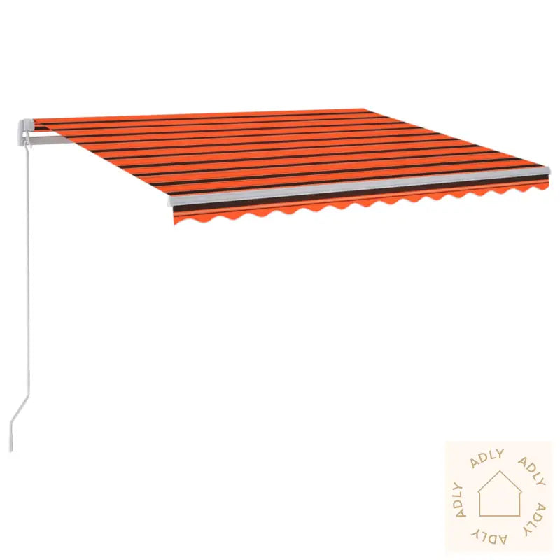 Manuell Uttrekkbar Markise Med Led 300X250 Cm Oransje Og Brun