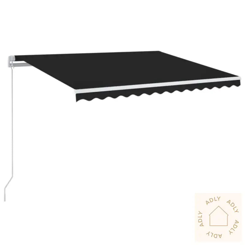 Manuell Uttrekkbar Markise Med Led 350X250 Cm Antrasitt