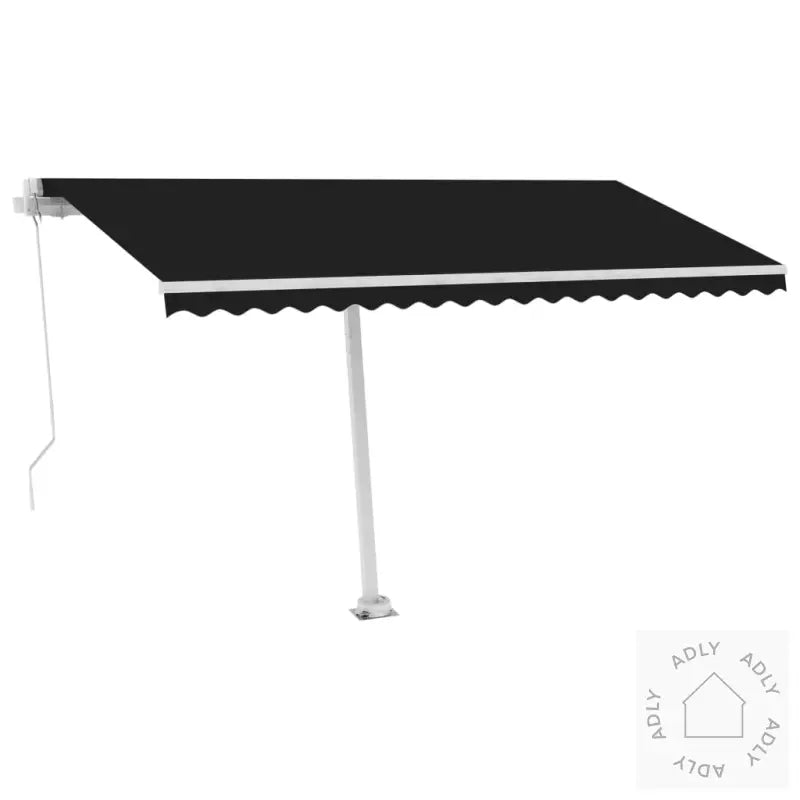 Manuell Uttrekkbar Markise Med Led 400X300 Cm Antrasitt