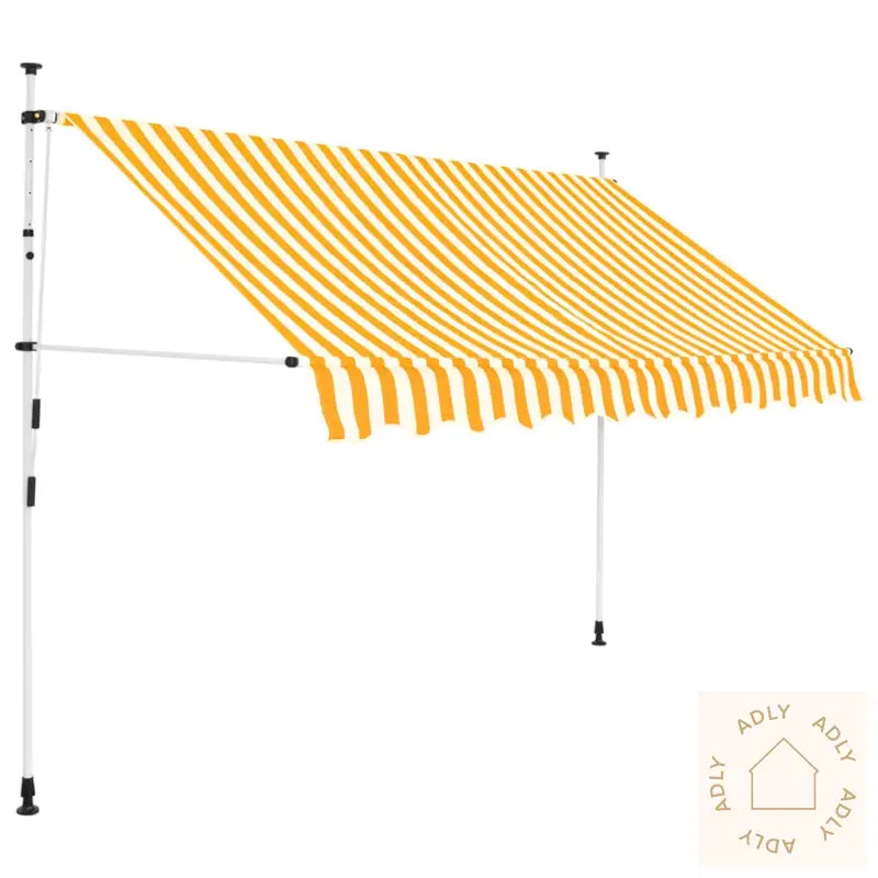 Manuell Uttrekkbar Markise 250 Cm Oransje Og Hvite Striper
