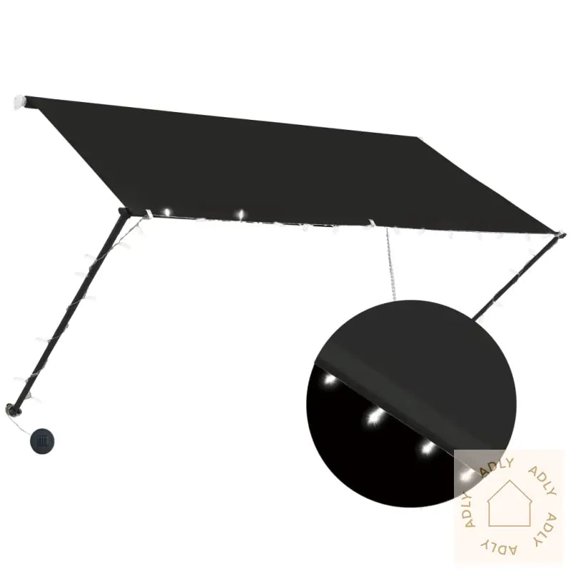 Uttrekkbar Markise Med Led 250X150 Cm Antrasitt
