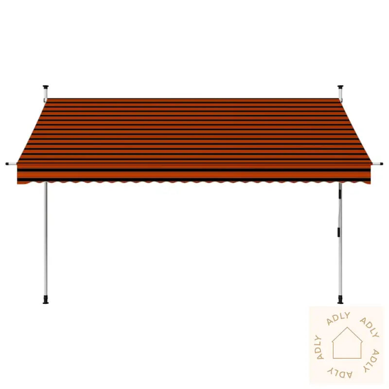 Manuell Uttrekkbar Markise 300 Cm Oransje Og Brun