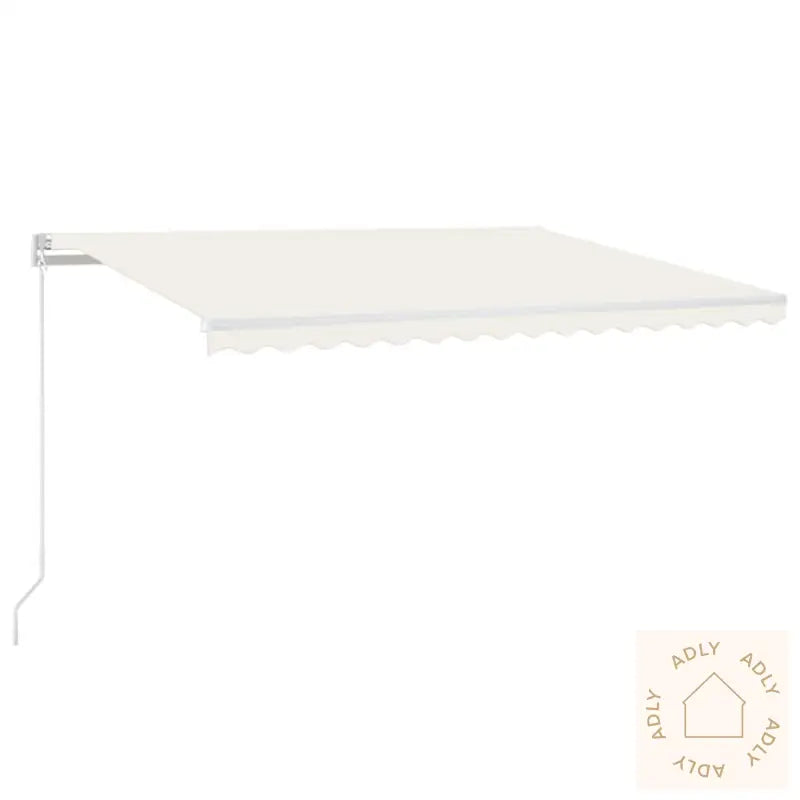 Manuell Uttrekkbar Markise 400X350 Cm Kremhvit