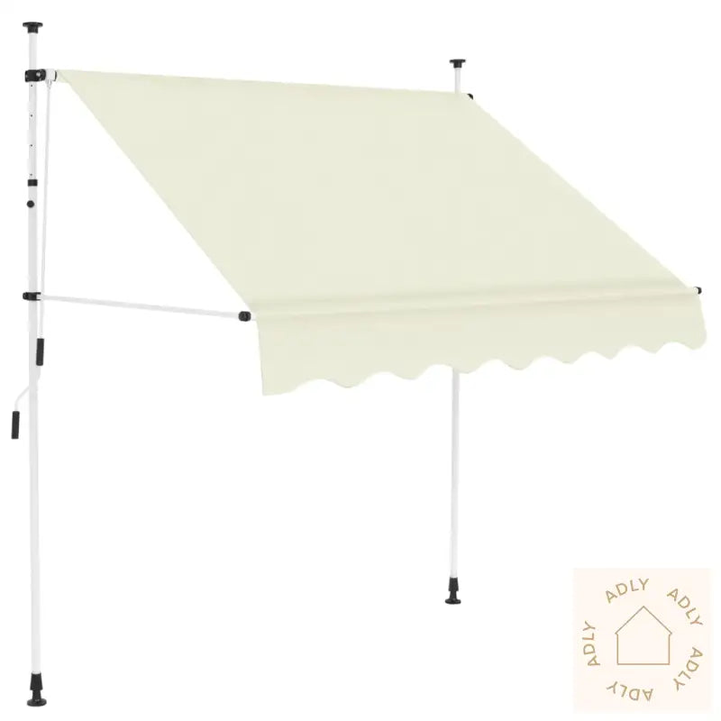 Manuell Uttrekkbar Markise 200 Cm Kremhvit