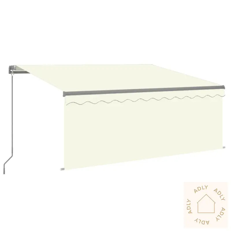 Manuell Uttrekkbar Markise Med Rullegardin Led 3X2,5 M Kremhvit