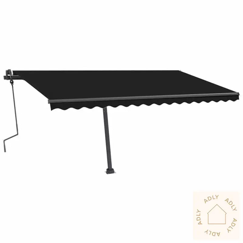 Manuell Uttrekkbar Markise Med Led 450X300 Cm Antrasitt