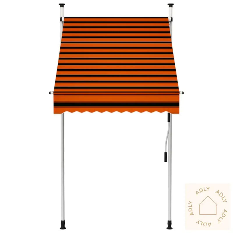 Manuell Uttrekkbar Markise 100 Cm Oransje Og Brun