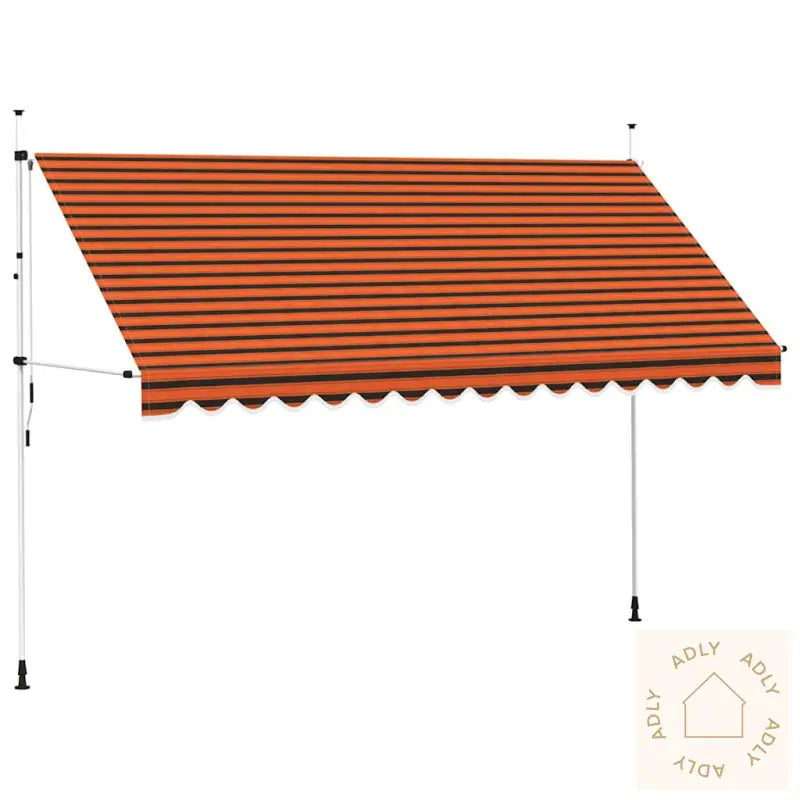 Manuell Uttrekkbar Markise 400 Cm Oransje Og Brun