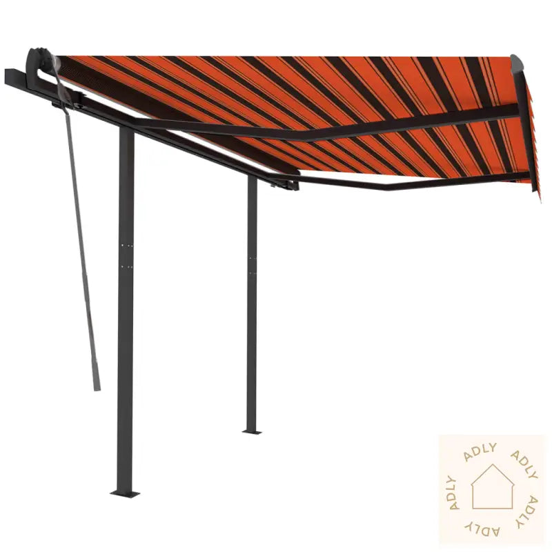 Manuell Uttrekkbar Markise 3,5X2,5 M Oransje Og Brun