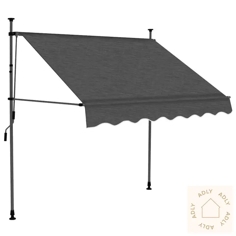 Manuell Uttrekkbar Markise Med Led 150 Cm Antrasitt