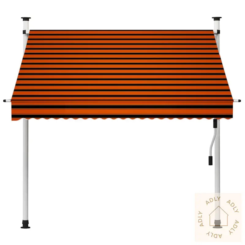 Manuell Uttrekkbar Markise 200 Cm Oransje Og Brun