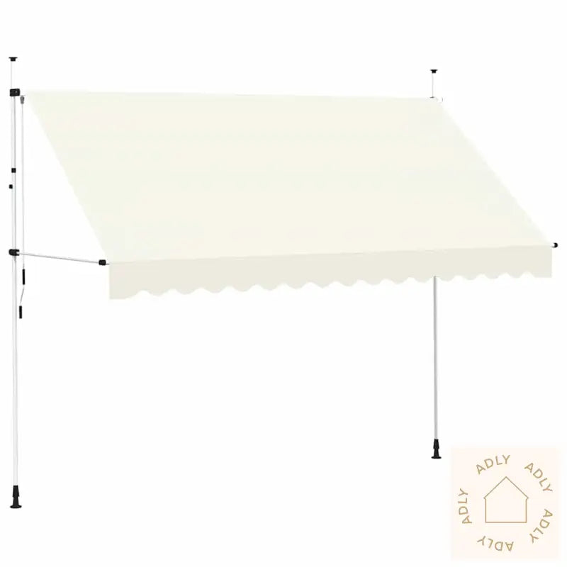 Manuell Uttrekkbar Markise 350 Cm Kremhvit