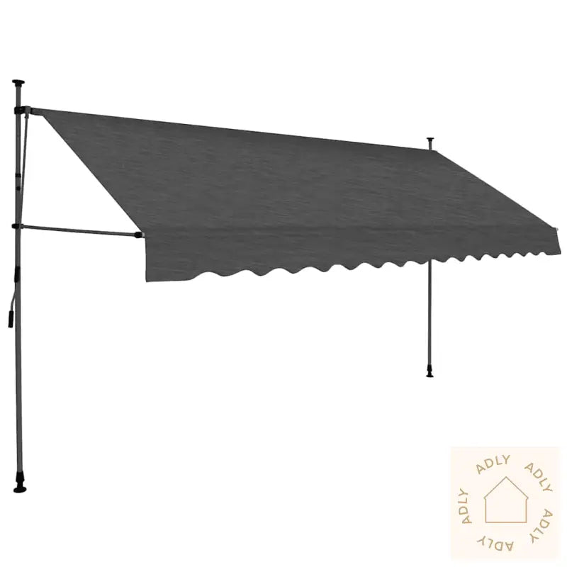 Manuell Uttrekkbar Markise Med Led 350 Cm Antrasitt