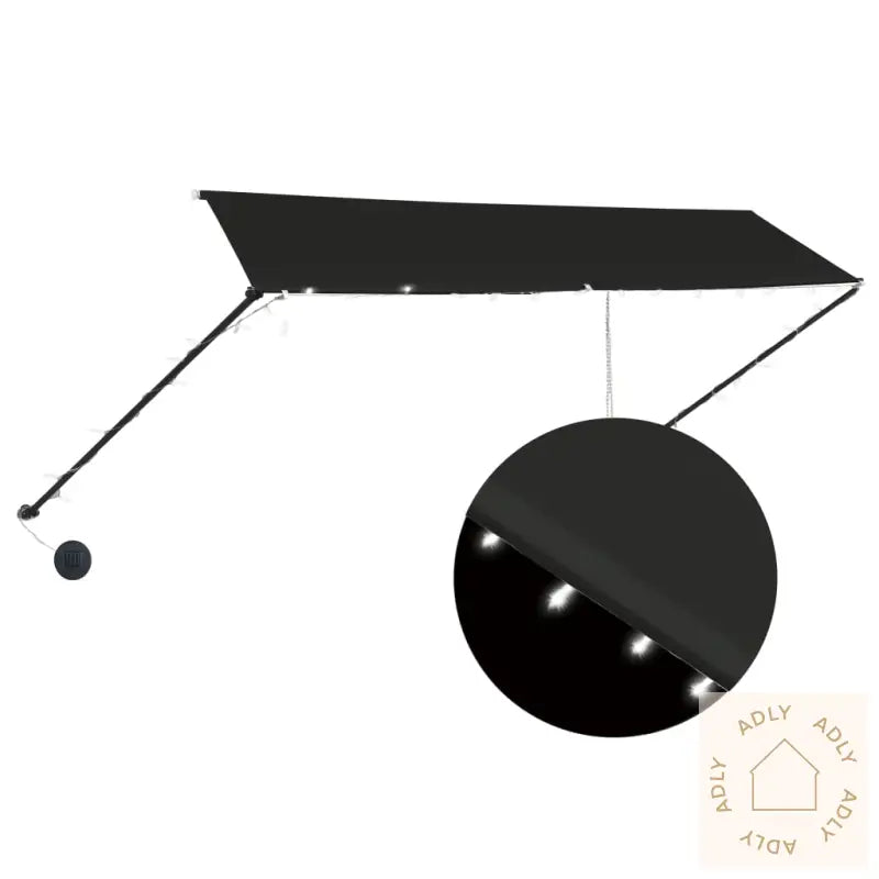 Uttrekkbar Markise Med Led 350X150 Cm Antrasitt