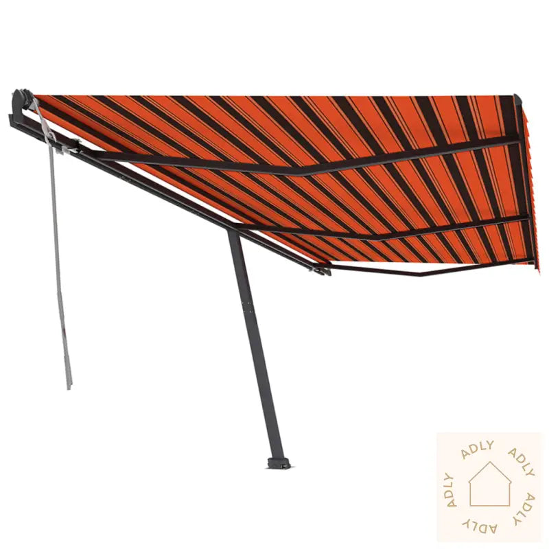 Frittstående Manuell Uttrekkbar Markise 600X350 Cm Oransje/Brun