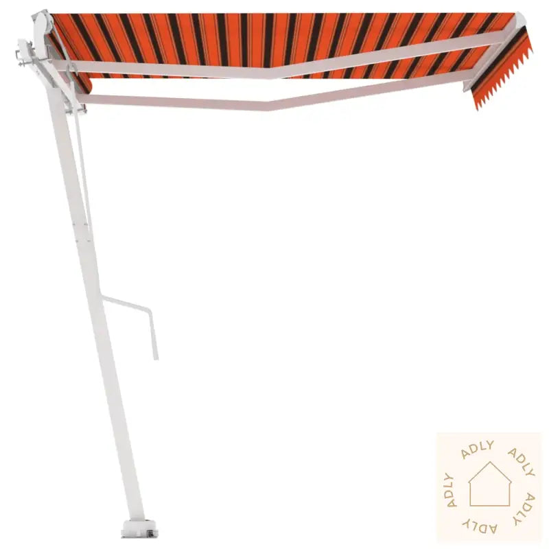 Frittstående Manuell Uttrekkbar Markise 350X250 Cm Oransje/Brun