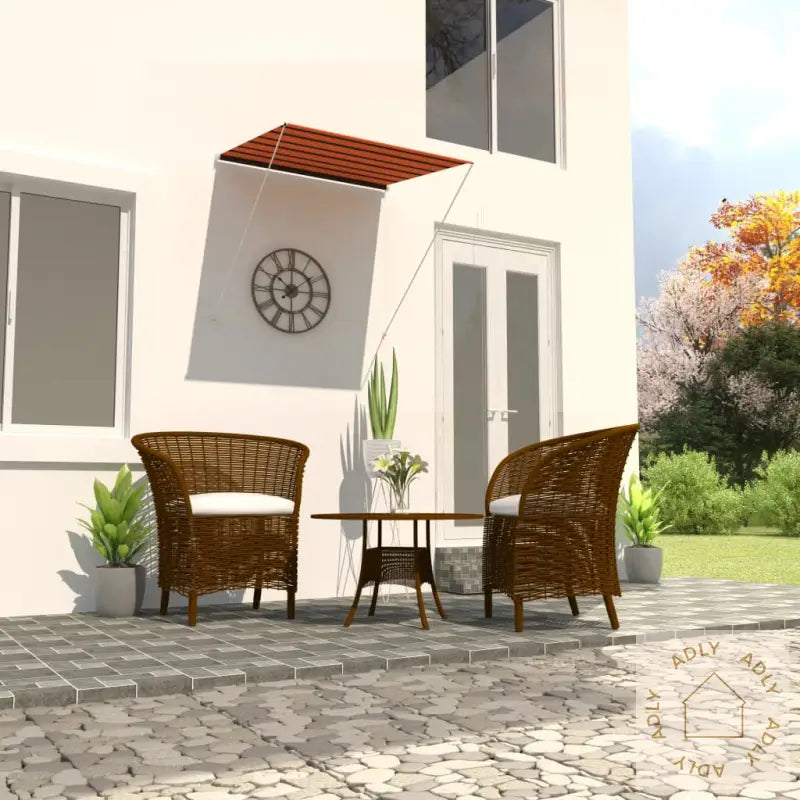 Uttrekkbar Markise 150X150 Cm Oransje Og Brun