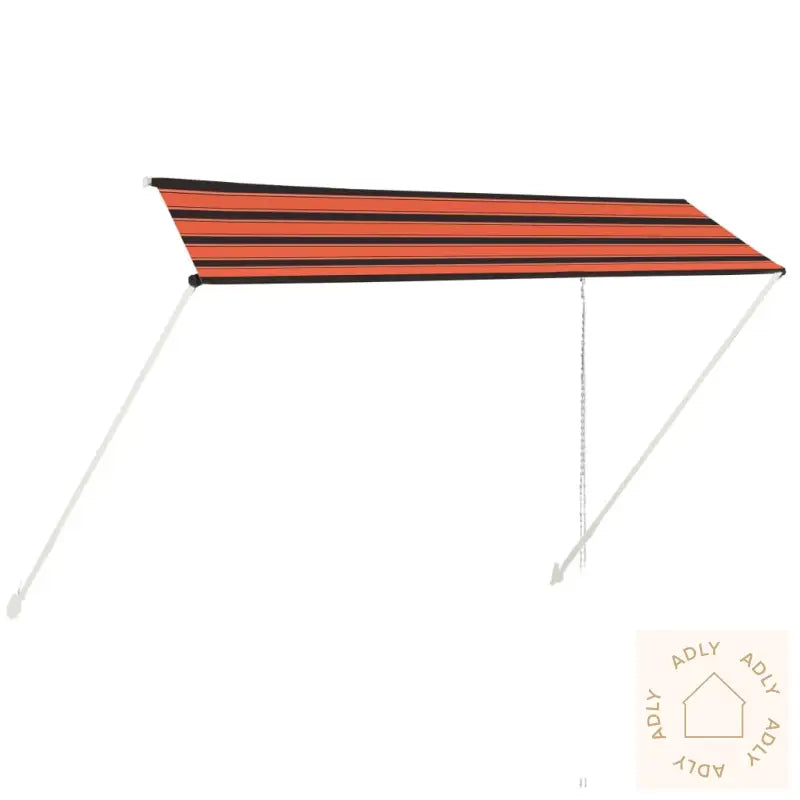 Uttrekkbar Markise 350X150 Cm Oransje Og Brun