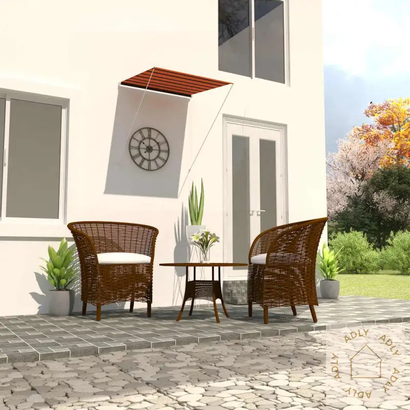 Uttrekkbar Markise 100X150 Cm Oransje Og Brun