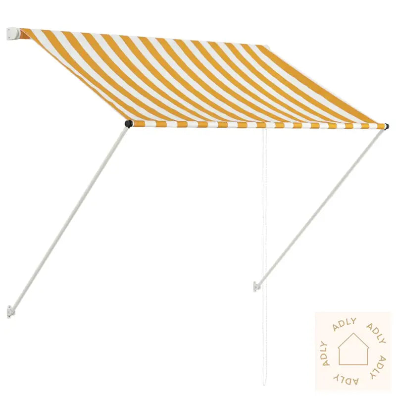 Uttrekkbar Markise 150X150 Cm Gul Og Hvit