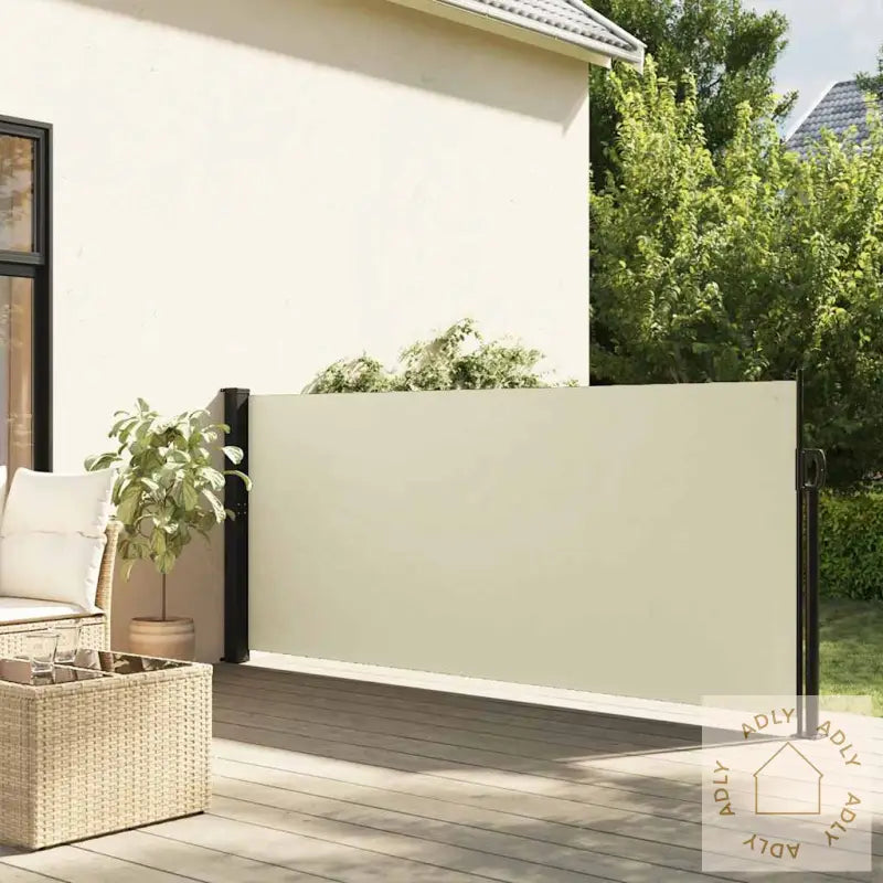 Uttrekkbar Sidemarkise Kremhvit 140X300 Cm