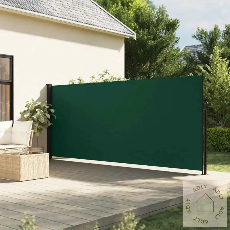 Uttrekkbar Sidemarkise Mørkegrønn 180X600 Cm