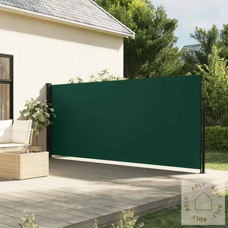 Uttrekkbar Sidemarkise Mørkegrønn 160X500 Cm