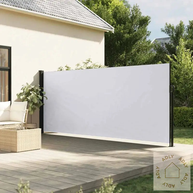 Uttrekkbar Sidemarkise Hvit 160X500 Cm