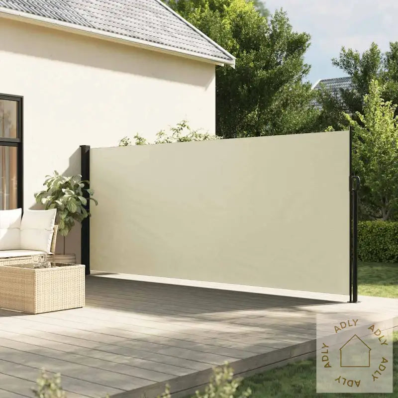 Uttrekkbar Sidemarkise Kremhvit 160X500 Cm
