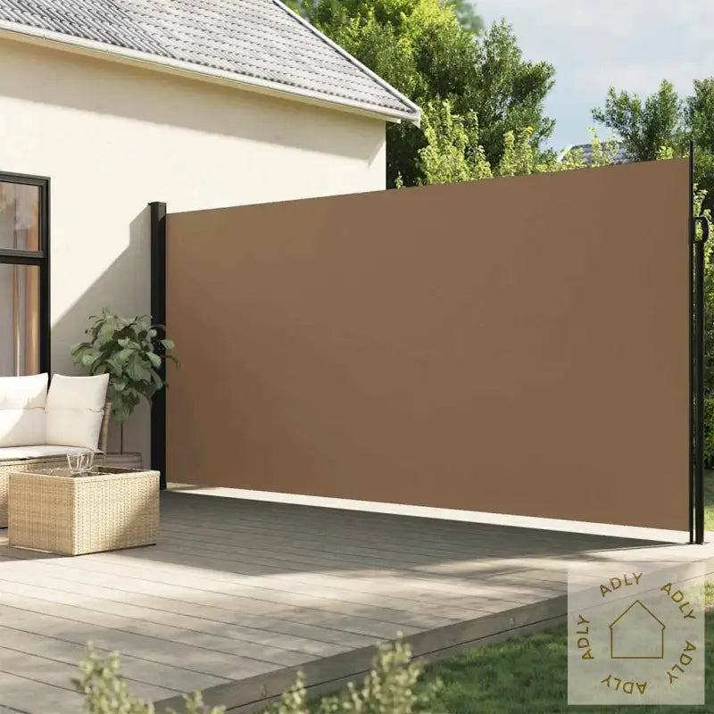 Uttrekkbar Sidemarkise Gråbrun 200X600 Cm