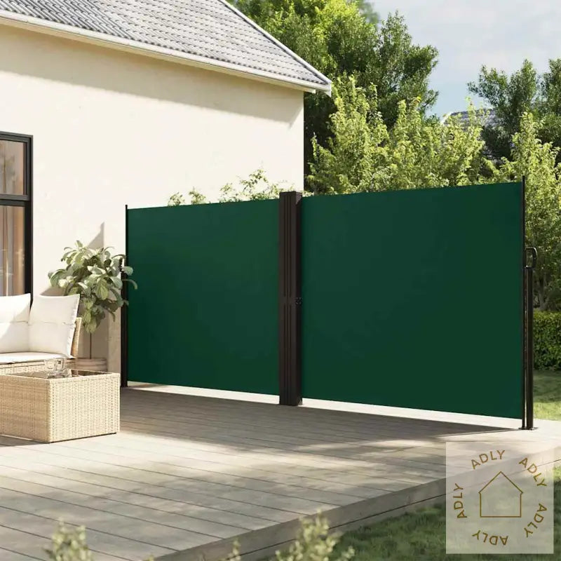 Uttrekkbar Sidemarkise Mørkegrønn 180X600 Cm